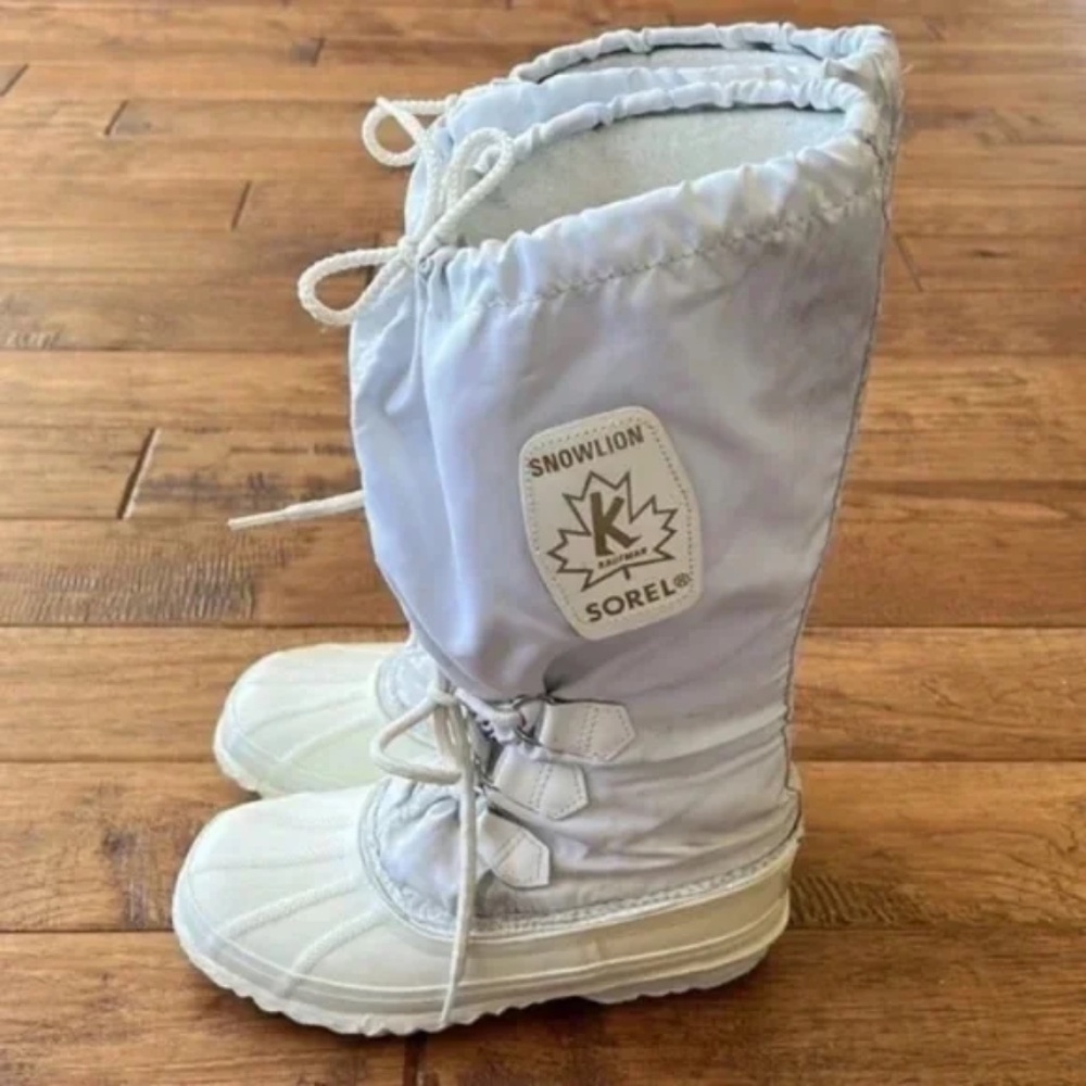 Sorel Snowlion Tall Winter Snow Boots Insulated White & Cream US Women's Size 6 - Picture 9 of 15